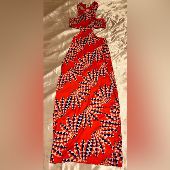 adidas Dresses & Skirts - Adidas Red Geometric Maxi Dress